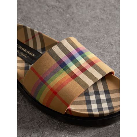 women burberry slides|burberry vintage check slides.